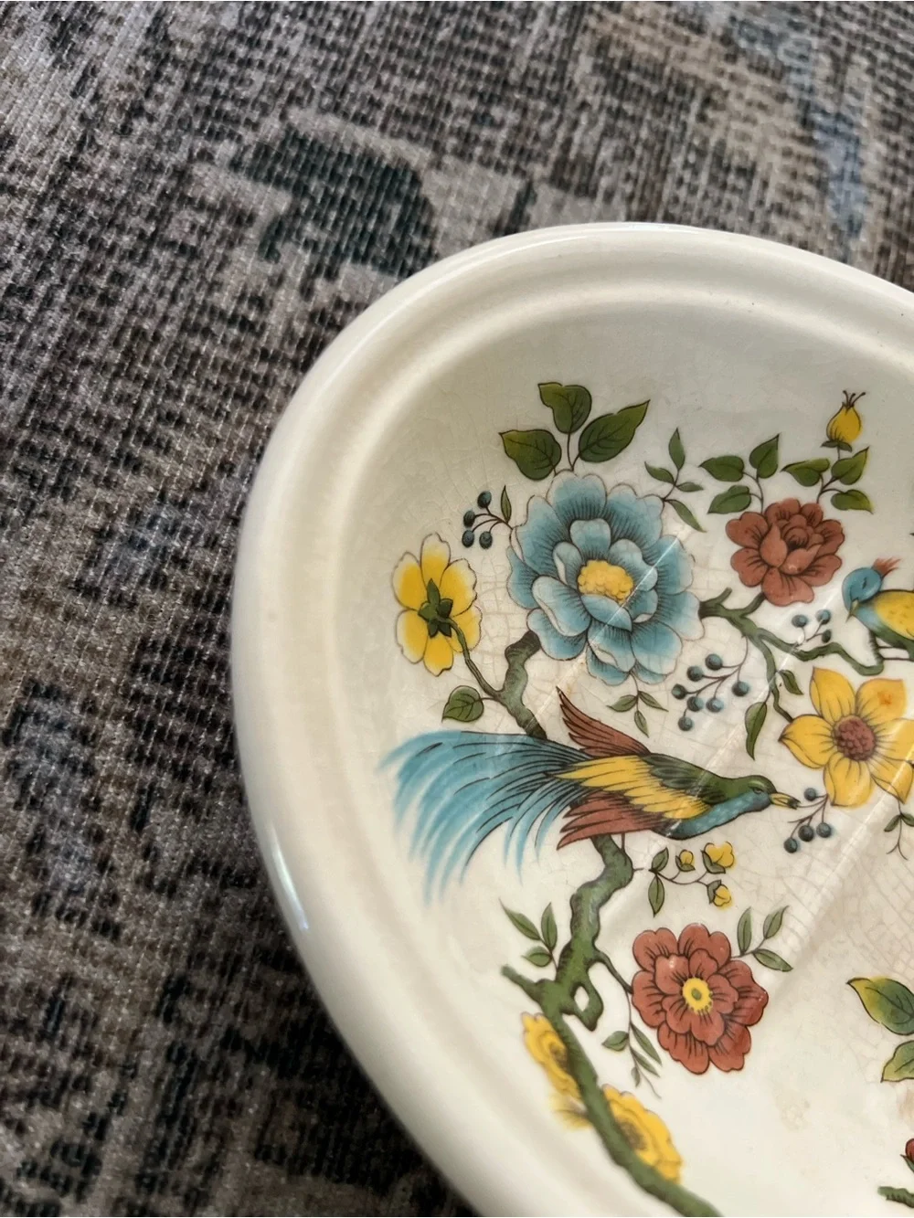 Vintage Mason's Ironstone for Crabtree & Evelyn Ceramic Soap Dish, Exotic Bird